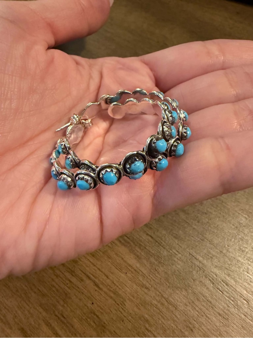 Navajo sterling silver turquoise earrings